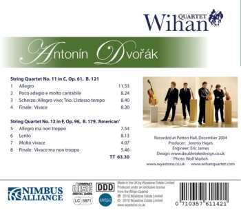 CD Antonín Dvořák: Quartet In F Major, Op.96, 'American' : Quartet In C Major, Op. 61 631798