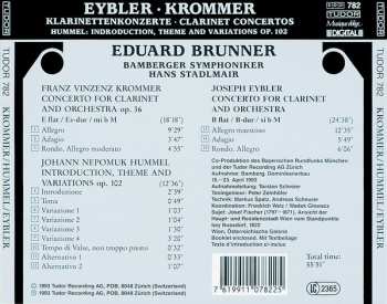 CD Bamberger Symphoniker: Eybler • Krommer / Klarinettenkonzerte • Clarinet Concertos / Hummel: Introduction, Theme and Variations, Op. 102 601275