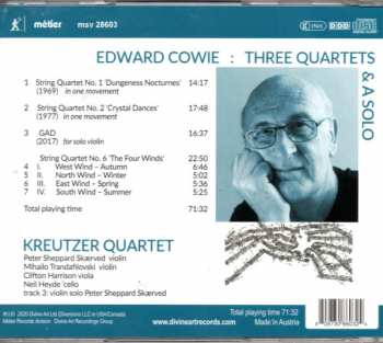 CD Edward Cowie: Three Quartets And A Solo − String Quartets Nos. 1, 2 & 6 | Gad For Solo Violin 259091