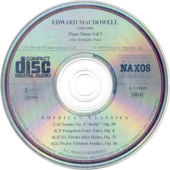 CD Edward MacDowell: Piano Music Vol. 3 608841