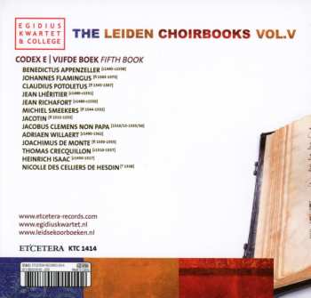 2CD Egidius Kwartet: De Leidse Koorboeken = The Leiden Choirbooks Vol.V 592976