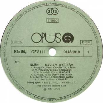 2LP Elán: Neviem Byť Sám 42923