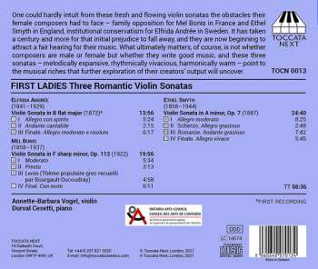 CD Elfrida Andree: First Ladies (Three Romantic Violin Sonatas) 573371