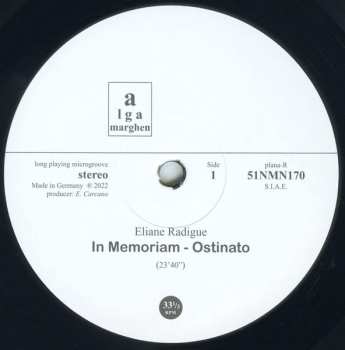 LP Eliane Radigue: In Memoriam-Ostinato / Danse Des Dakinis 655567