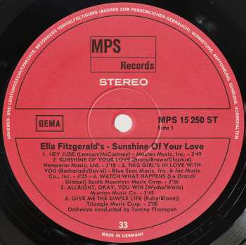 LP Ella Fitzgerald: Sunshine Of Your Love 585627