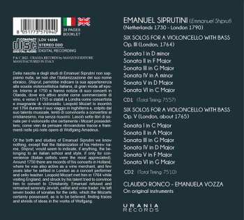 2CD Emanuel Siprutini: Cello Sonatas, Op. III & Op. V 580638