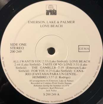 LP Emerson, Lake & Palmer: Love Beach 603231