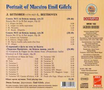 CD Emil Gilels: Эмиль Гилельс - Бетховен: Сонаты № 11,12; 15 вариаций и фуга на тему из балета "Творения Прометея".  Альбом 4 / Emil Gilels - Beethoven: Sonatas No. 11,12; 15 Variation & Fuga "Prometheus" ballet (Eroica). Vol. 4 303651