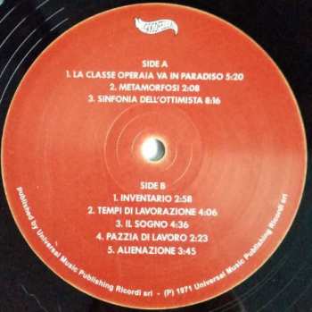 LP Ennio Morricone: La Classe Operaia Va In Paradiso (Original Soundtrack) 99527