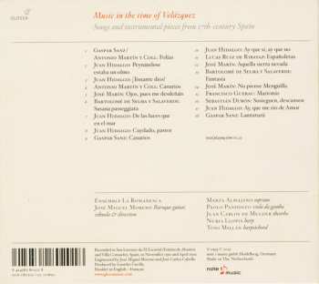 CD José Miguel Moreno: Music In The Time Of Velázquez - Songs And Instrumental Pieces From 17th-century Spain 609387