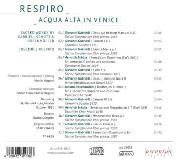 CD Ensemble Respiro: Acqua Alta In Venice - Sacred Works By Gabrieli, Schütz & Rosenmüller 587009