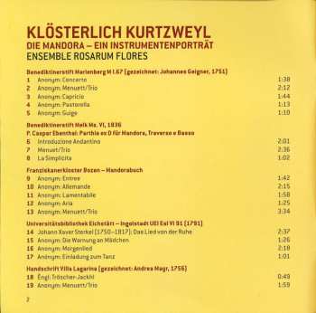 CD Ensemble Rosarum Flores: Klösterlich Kurtzweyl (Die Mandora - Ein Instrumentenporträt) 582141