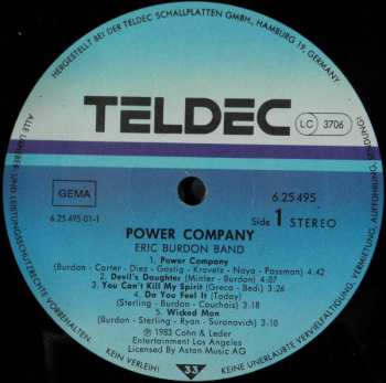 LP Eric Burdon Band: Power Company 653412