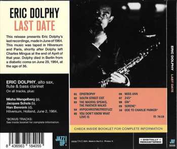 CD Eric Dolphy: Last Date LTD | DIGI 416517