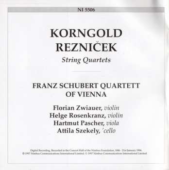 CD Erich Wolfgang Korngold: String Quartets 314607