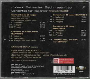 CD Johann Sebastian Bach: J.S. Bach Concertos For Recorder 96080