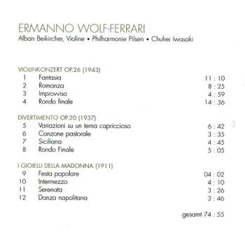 CD Ermanno Wolf-Ferrari: Violinkonzert Op.26 / Divertimento Op.20 / I Gioielli Della Madonna 557946