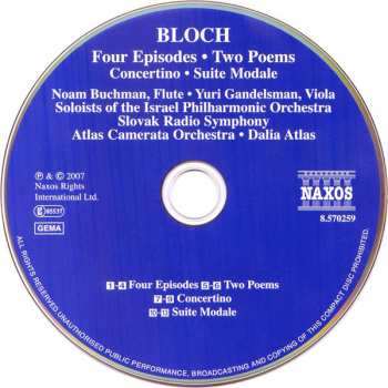 CD Ernest Bloch: Four Episodes / Two Poems / Concertino / Suite Modale 284993