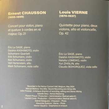 CD Ernest Chausson: Concert, Op.21 / Quintette, Op.42 622661