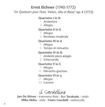 CD Il Gardellino: Flute Quartets Op.4 493024