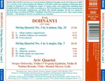 CD Ernst von Dohnányi: String Quartets Nos. 1 And 3 229913