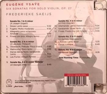 SACD Eugene Ysaye: Six Sonatas For Solo Violin, Op. 27 601061