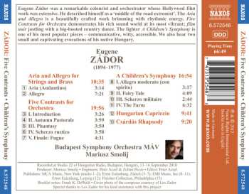 CD Eugene Zador: Five Contrasts • Children's Symphony 628156