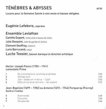 CD Eugénie Lefebvre: Ténèbres & Abysses (Leçons Pour La Semaine Sainte) 582577