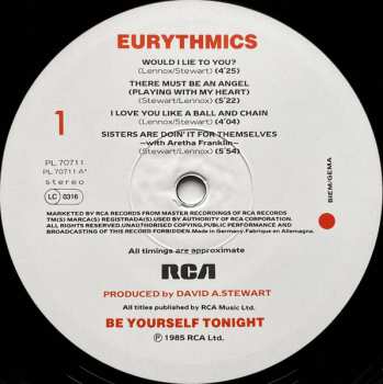 LP Eurythmics: Be Yourself Tonight 636612