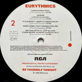 LP Eurythmics: Be Yourself Tonight 636612