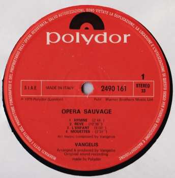 LP Evangelos Papathanassiou: Opera Sauvage 653403