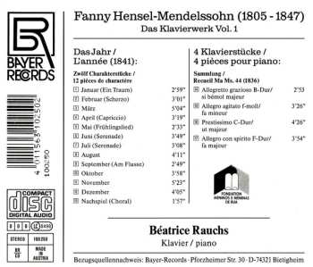 CD Fanny Mendelssohn Hensel: Das Jahr (1841) / 4 Klavierstücke (1836) 558594