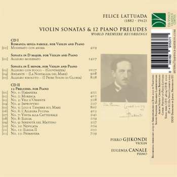 2CD Felice Lattuada: Violin Sonatas, 12 Piano Preludes 582403