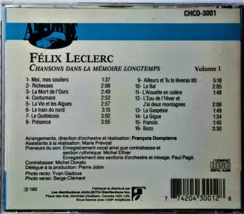 CD FÉlix Leclerc: Chansons Dans La Mémoire Longtemps, Volume 1  655880