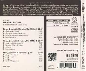 SACD Felix Mendelssohn-Bartholdy: Complete Chamber Music For Strings Vol. II 286749