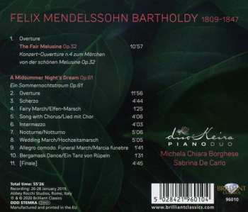 CD Felix Mendelssohn-Bartholdy: Mendelssohn - A Midsummer Night's Dream Op.61 Overture The Fair Melusine Op.32 For Piano 4 Hands 116108