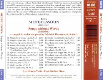 CD Felix Mendelssohn-Bartholdy: Songs Without Words (Selection) 311113