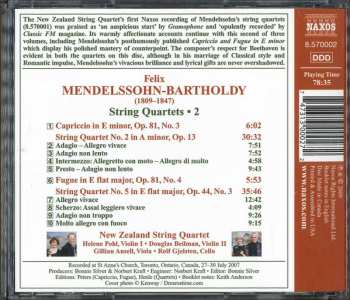 CD Felix Mendelssohn-Bartholdy: String Quartets 2 Nos. 2 And 5 319858