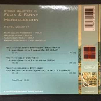 CD Felix Mendelssohn-Bartholdy: String Quartets By Felix & Fanny Mendelssohn 335474