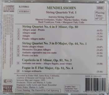 CD Felix Mendelssohn-Bartholdy: String Quartets Vol. 1 319425