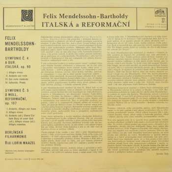 LP Felix Mendelssohn-Bartholdy: Symfonie Č. 4 A Dur „Italská” A Č. 5 D Moll „Reformační” 115498