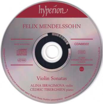 CD Felix Mendelssohn-Bartholdy: Violin Sonatas 552523