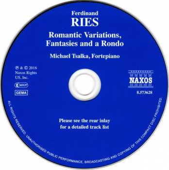 CD Ferdinand Ries: Romantic Variations, Fantasies And A Rondo 386862