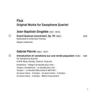 CD Ferio Saxophone Quartet: Flux: Original Works For Saxophone Quartet 631109