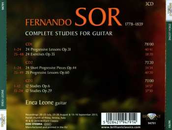 3CD Fernando Sor: Complete Studies For Guitar 112358