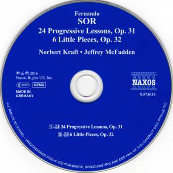 CD Fernando Sor: Fernando Sor: 24 Progressive Lessons, Op. 31; 6 Little Pieces, Op. 32 324371