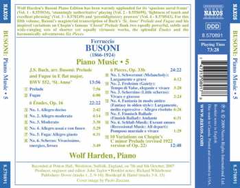 CD Ferruccio Busoni: Piano Music • 5 303158