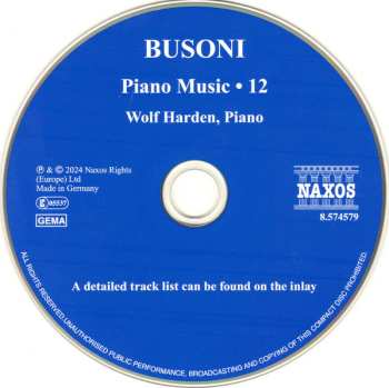 CD Ferruccio Busoni: Piano Music • 12 624137