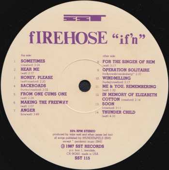 LP fIREHOSE: If'n 654659