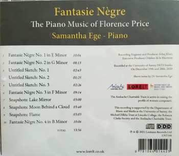 CD Florence B. Price: Fantasie Nègre: The Piano Music Of Florence Price 593060